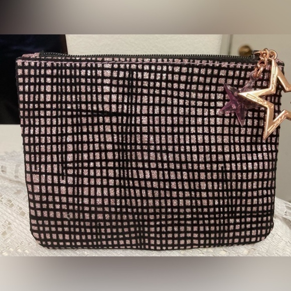 New MAC Makeup Cosmetic Bag. Pink and black metallic